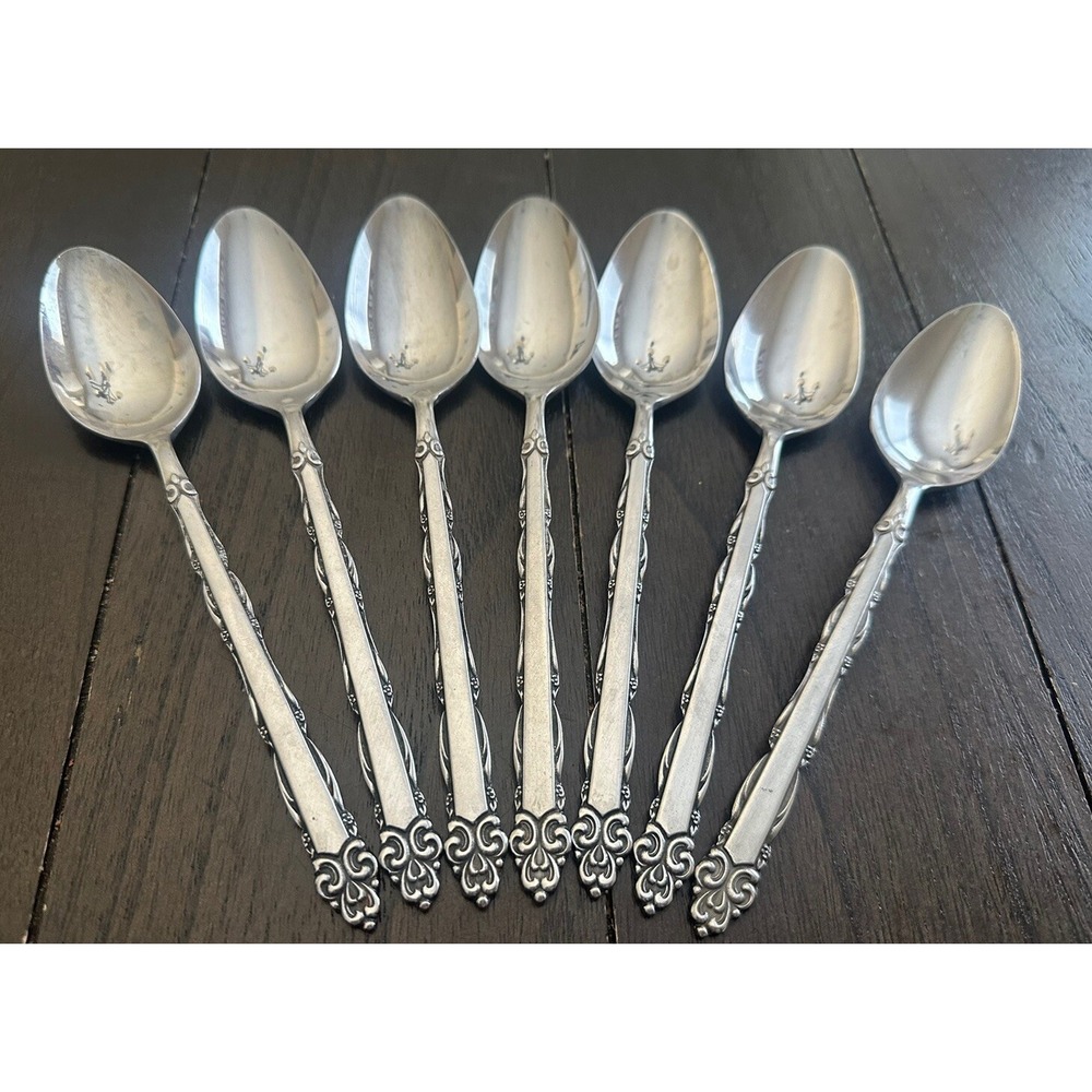 Ekco Eterna Mary Ellen Table Spoon Stainless Flatware Japan Set Of 7